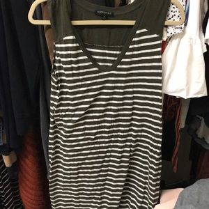 Green striped dress